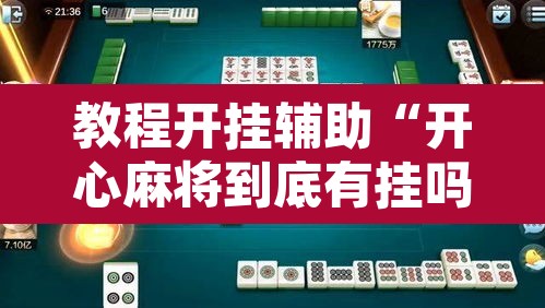 教程开挂辅助“开心麻将到底有挂吗	”其实确实有挂