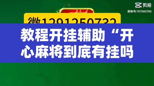 教程开挂辅助“开心麻将到底有挂吗”其实确实有挂