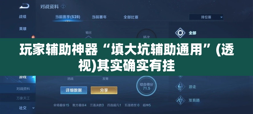 玩家辅助神器“填大坑辅助通用”(透视)其实确实有挂