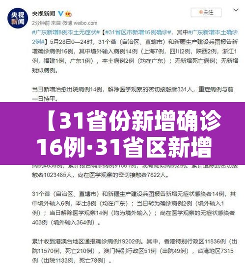 【31省份新增确诊16例·31省区新增16例确诊】 【31省份新增确诊16例·31省区新增16例确诊】