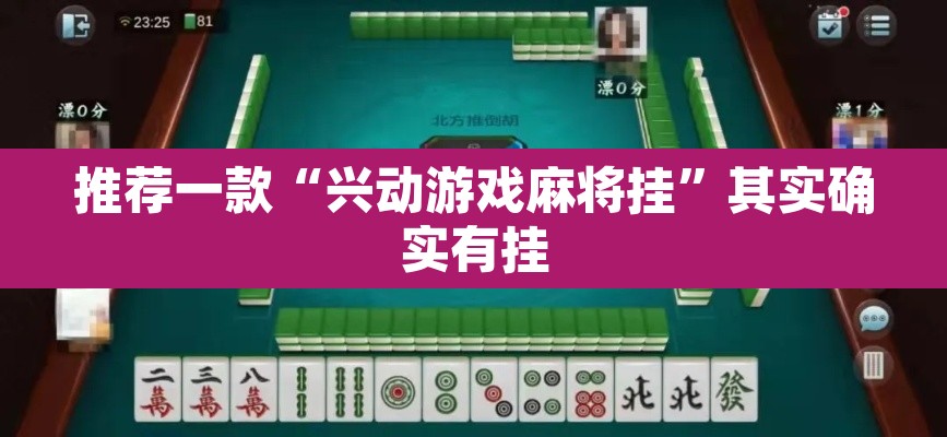 推荐一款“兴动游戏麻将挂”其实确实有挂