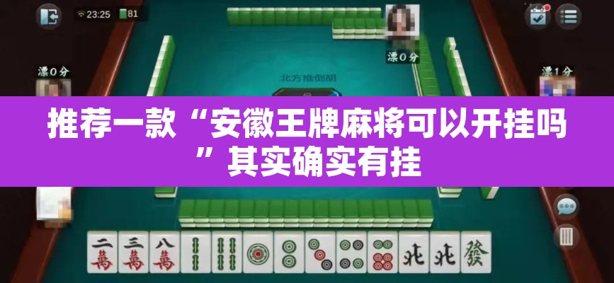 推荐一款“安徽王牌麻将可以开挂吗	”其实确实有挂