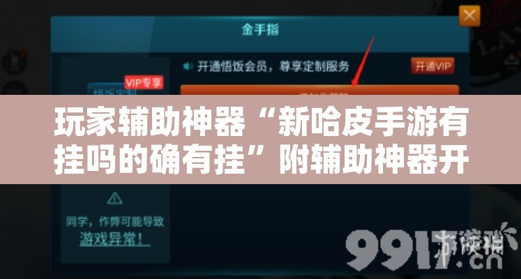 玩家辅助神器“新哈皮手游有挂吗的确有挂	”附辅助神器开挂脚本详细步骤