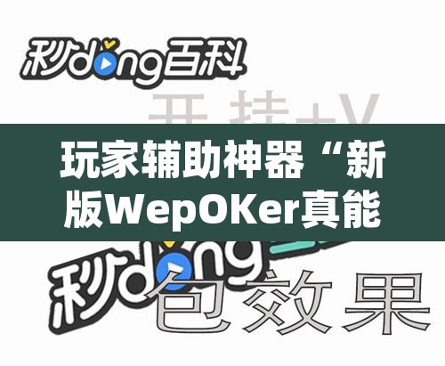 玩家辅助神器“新版WepOKer真能买到挂吗	”其实确实有挂