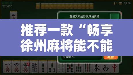 推荐一款“畅享徐州麻将能不能开挂”附辅助神器开挂脚本详细步骤