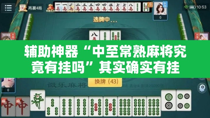 辅助神器“中至常熟麻将究竟有挂吗”其实确实有挂