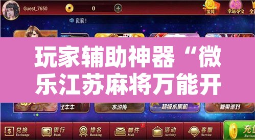 玩家辅助神器“微乐江苏麻将万能开挂器	”附辅助神器开挂脚本详细步骤