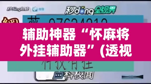 辅助神器“怀麻将外挂辅助器”(透视)其实确实有挂