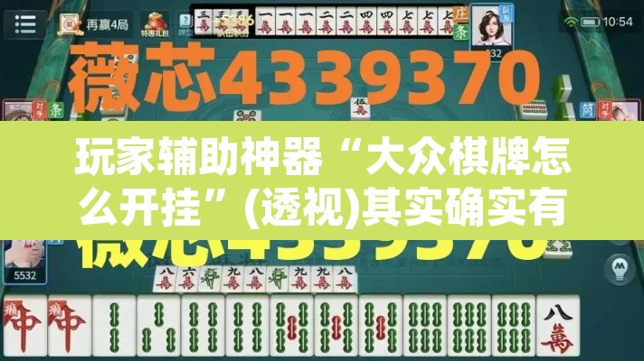 玩家辅助神器“大众棋牌怎么开挂	”(透视)其实确实有挂
