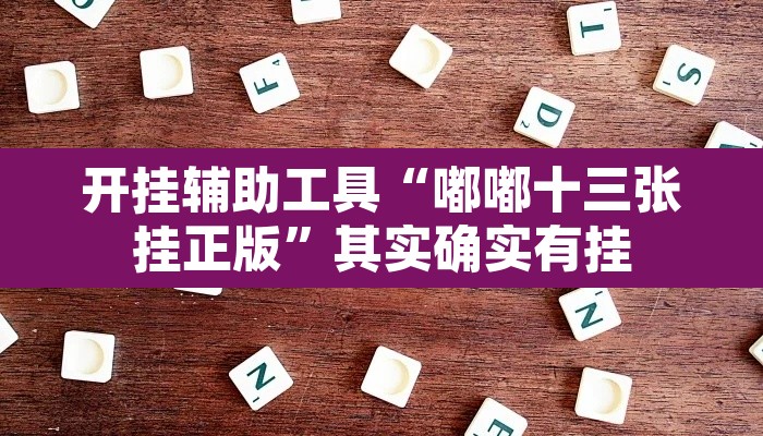 开挂辅助工具“嘟嘟十三张挂正版”其实确实有挂