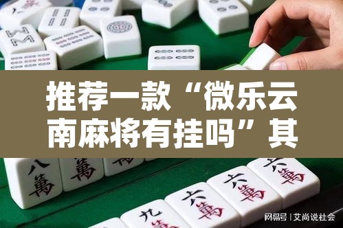 推荐一款“微乐云南麻将有挂吗”其实确实有挂