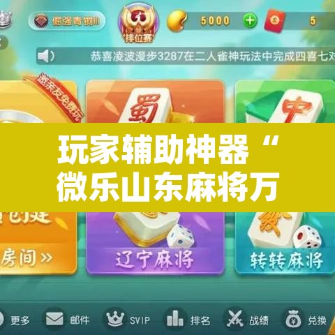 玩家辅助神器“微乐山东麻将万能开挂器通用版”附辅助神器开挂脚本详细步骤