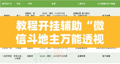 教程开挂辅助“微信斗地主万能透视软件	”(透视挂)辅助透视教程