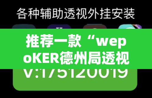 推荐一款“wepoKER德州局透视外挂辅助”(透视挂)辅助透视教程