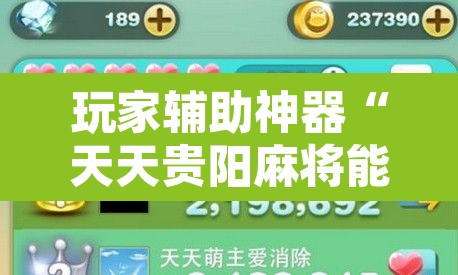 玩家辅助神器“天天贵阳麻将能不能开挂”其实确实有挂