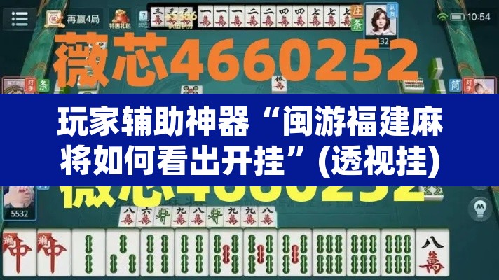 玩家辅助神器“闽游福建麻将如何看出开挂”(透视挂)辅助透视教程
