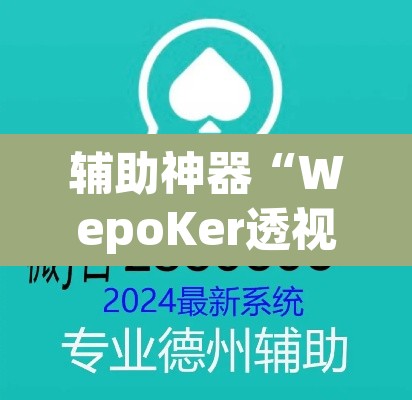 辅助神器“WepoKer透视辅助软件教程”(透视挂)辅助透视教程