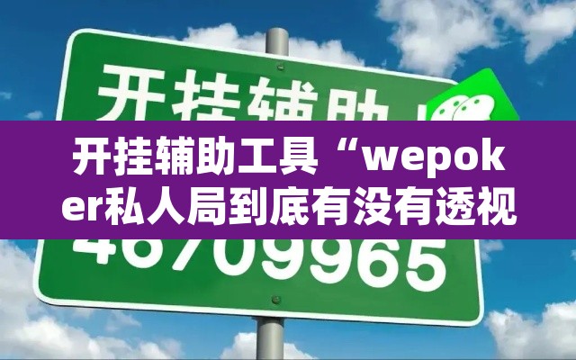 开挂辅助工具“wepoker私人局到底有没有透视挂”其实确实有挂