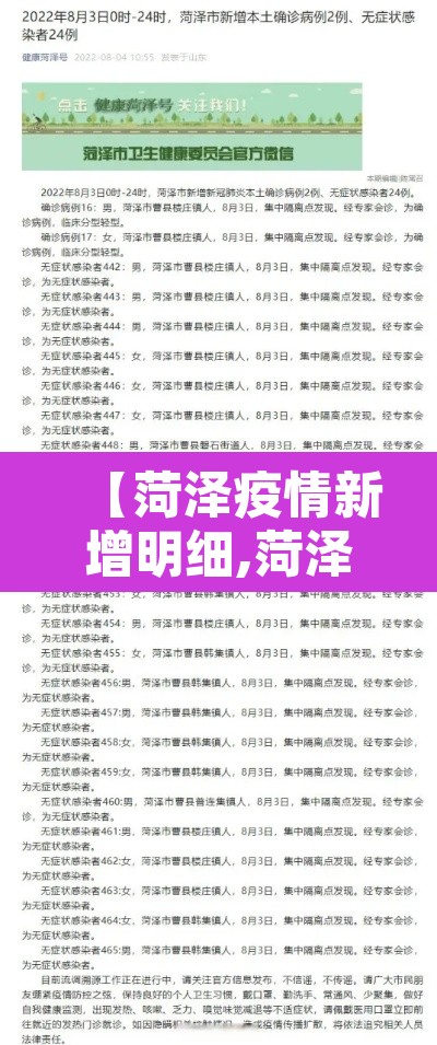【菏泽疫情新增明细,菏泽疫情最新进展】 【菏泽疫情新增明细,菏泽疫情最新进展】