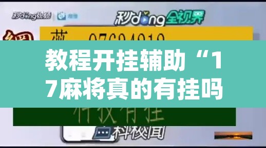 教程开挂辅助“17麻将真的有挂吗”(透视)其实确实有挂