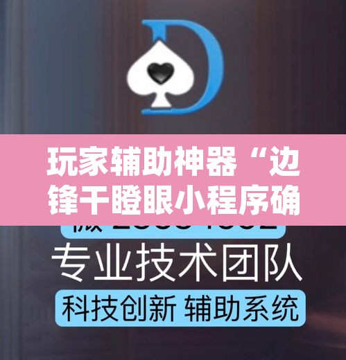 玩家辅助神器“边锋干瞪眼小程序确实真的有挂	”(透视)其实确实有挂