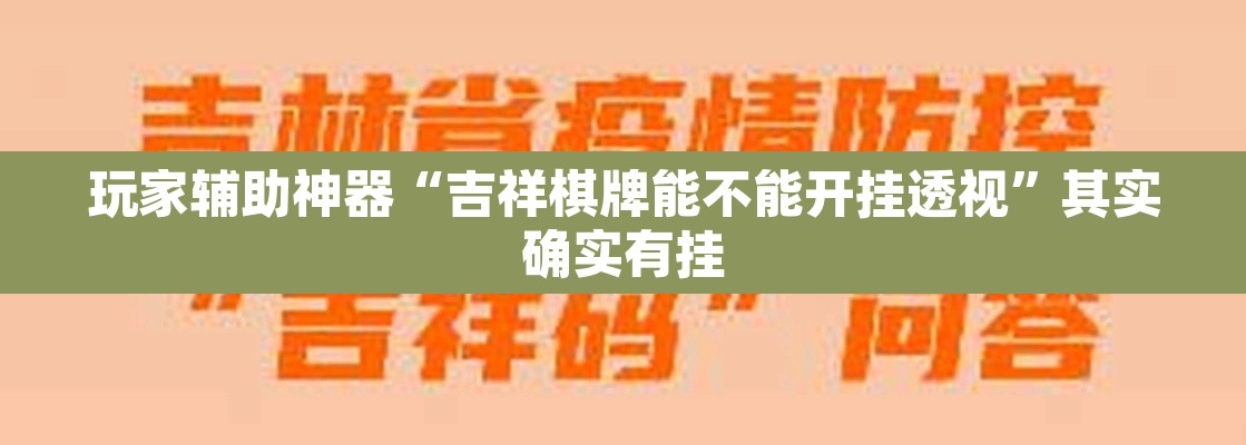 玩家辅助神器“吉祥棋牌能不能开挂透视”其实确实有挂