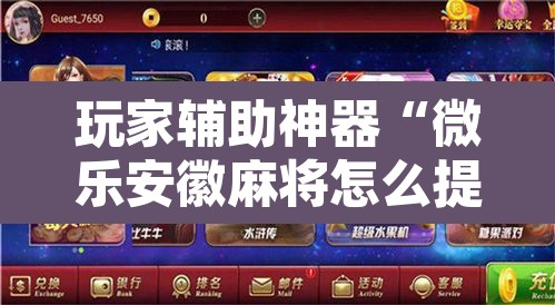 玩家辅助神器“微乐安徽麻将怎么提高胜率”开挂辅助脚本+详细开挂安装教程