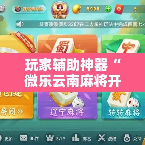 玩家辅助神器“微乐云南麻将开挂教程”其实确实有挂