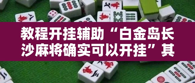 教程开挂辅助“白金岛长沙麻将确实可以开挂”其实确实有挂
