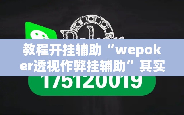 教程开挂辅助“wepoker透视作弊挂辅助”其实确实有挂
