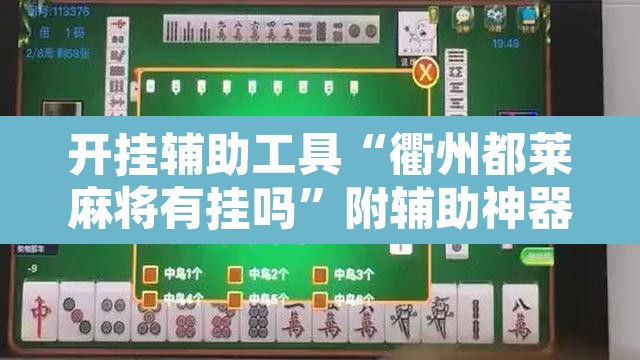 开挂辅助工具“衢州都莱麻将有挂吗	”附辅助神器开挂脚本详细步骤