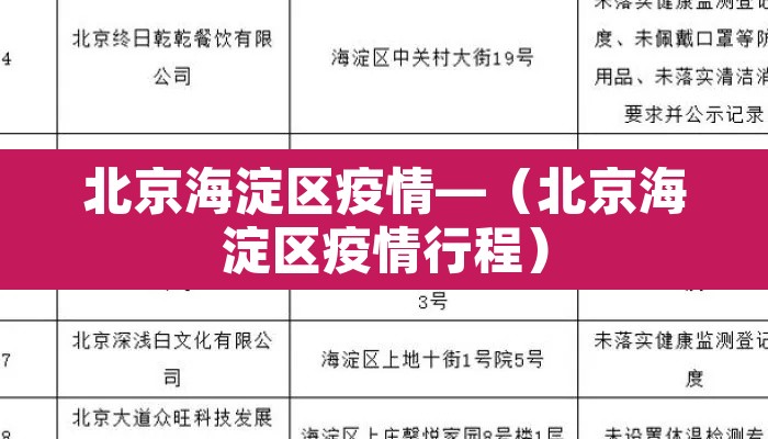北京海淀区疫情—（北京海淀区疫情行程）
