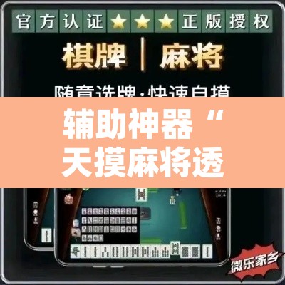 辅助神器“天摸麻将透视挂	”开挂辅助脚本+详细开挂安装教程
