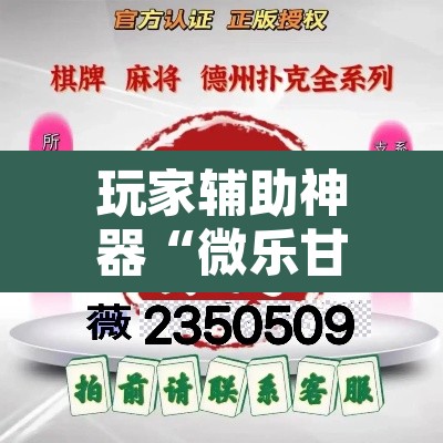 玩家辅助神器“微乐甘肃麻将有挂吗”其实确实有挂
