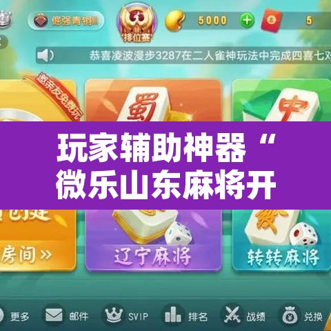 玩家辅助神器“微乐山东麻将开挂神器”其实确实有挂