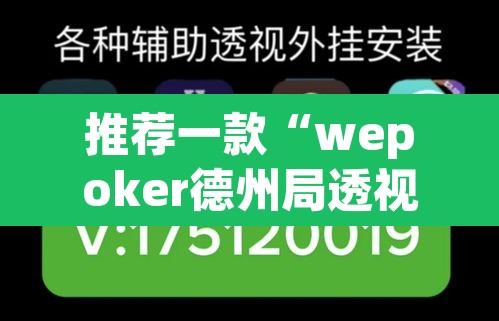 推荐一款“wepoker德州局透视挂软件”其实确实有挂