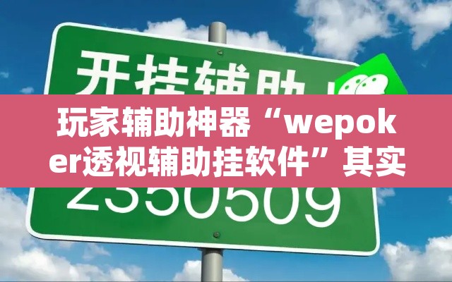 玩家辅助神器“wepoker透视辅助挂软件”其实确实有挂