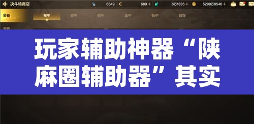 玩家辅助神器“陕麻圈辅助器	”其实确实有挂