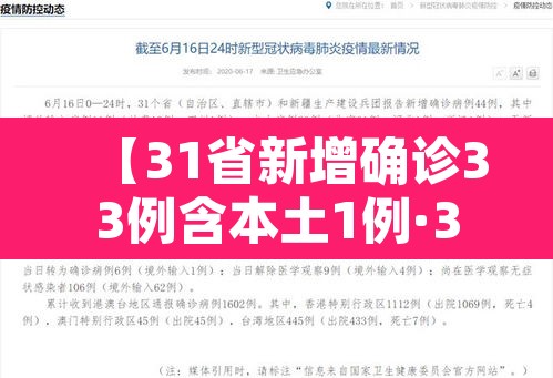 【31省新增确诊33例含本土1例·31省新增确诊18例 11例 为本土44442】