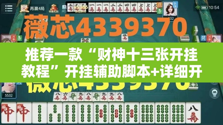 推荐一款“财神十三张开挂教程”开挂辅助脚本+详细开挂安装教程