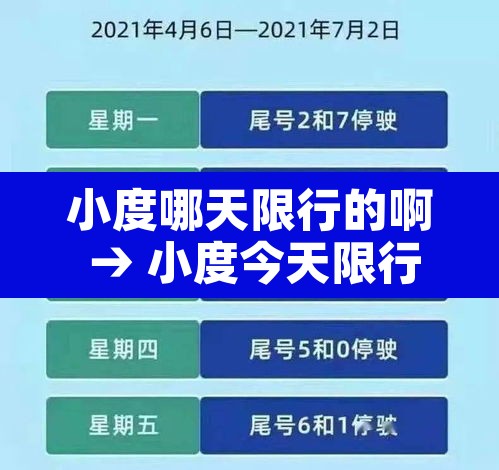 小度哪天限行的啊 → 小度今天限行多少 小度哪天限行的啊 → 小度今天限行多少