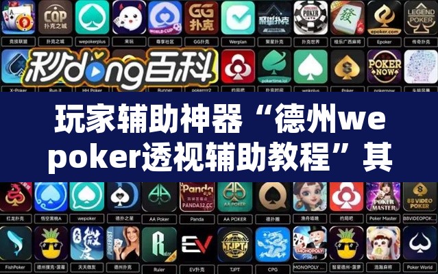 玩家辅助神器“德州wepoker透视辅助教程”其实确实有挂