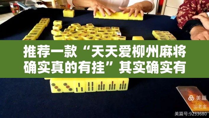 推荐一款“天天爱柳州麻将确实真的有挂”其实确实有挂