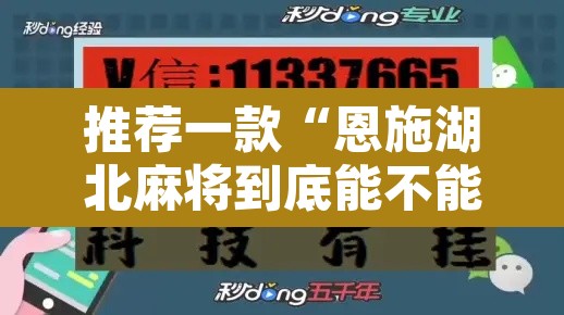 推荐一款“恩施湖北麻将到底能不能开挂	”开挂辅助脚本+详细开挂安装教程