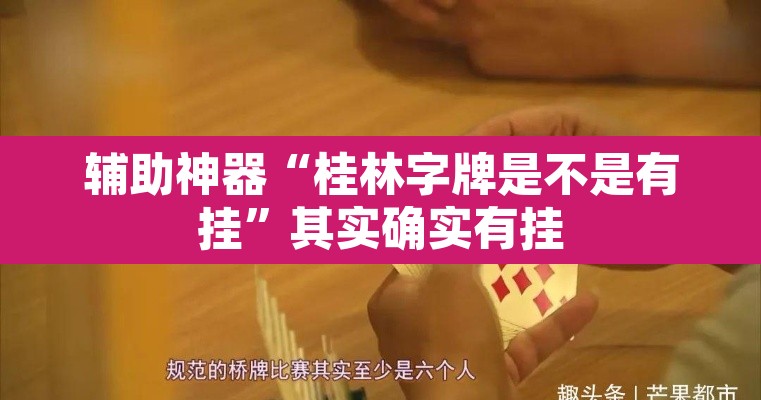 辅助神器“桂林字牌是不是有挂”其实确实有挂