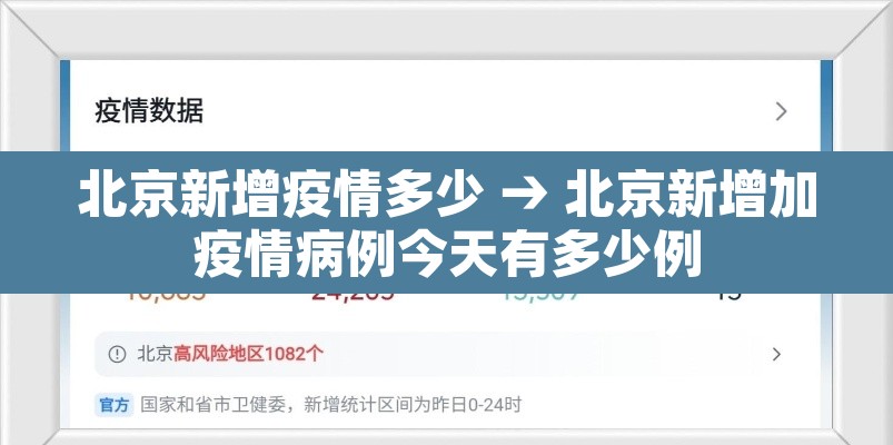 北京新增疫情多少 → 北京新增加疫情病例今天有多少例