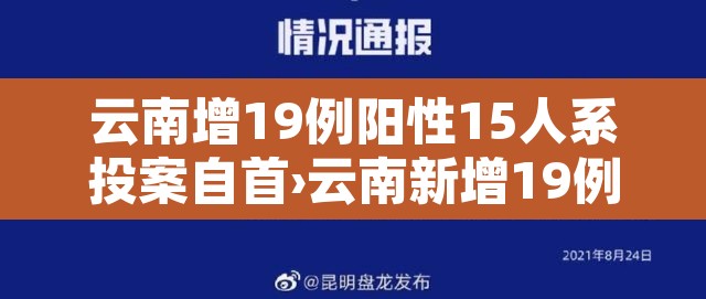 云南增19例阳性15人系投案自首›云南新增19例阳性