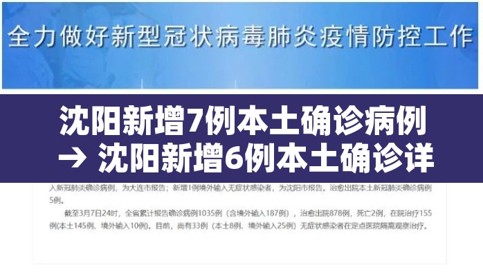 沈阳新增7例本土确诊病例 → 沈阳新增6例本土确诊详情 沈阳新增7例本土确诊病例 → 沈阳新增6例本土确诊详情