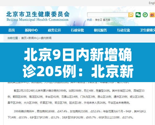北京9日内新增确诊205例:北京新增9例本土确诊 北京9日内新增确诊205例:北京新增9例本土确诊