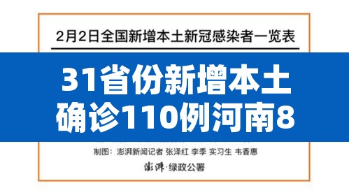 31省份新增本土确诊110例河南87例 → 河南省份新增本土病例83例